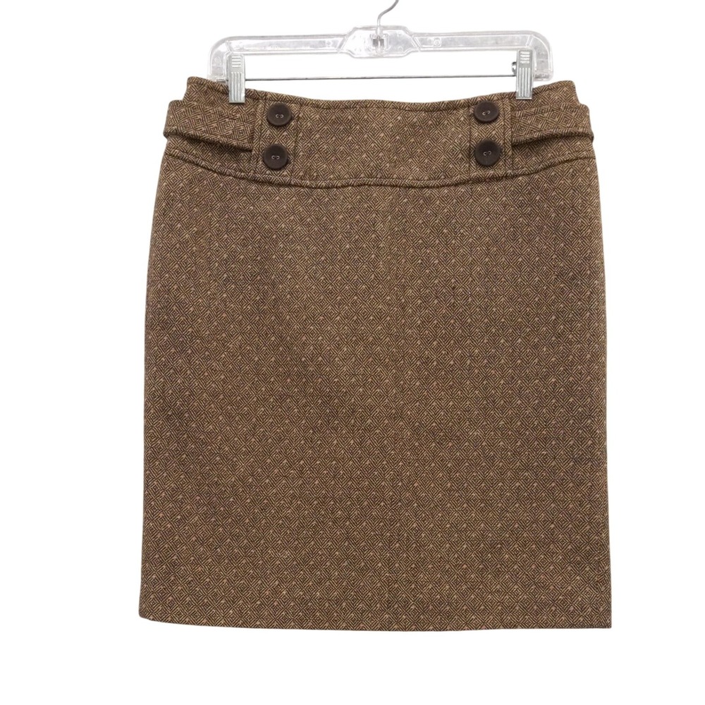 Sanctuary Clothing Brown Herringbone Skirt‎ High Waist Career Wear Size 10